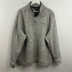 2/$20 Eddie Bauer Gray 1/4 Radiator Fleece Snap Mock Pullover Men's Size XXL